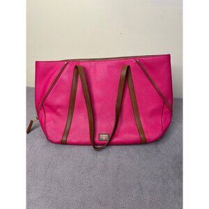 Fossil Magenta Saffiano Leather Large Tote Shoulder Handbag